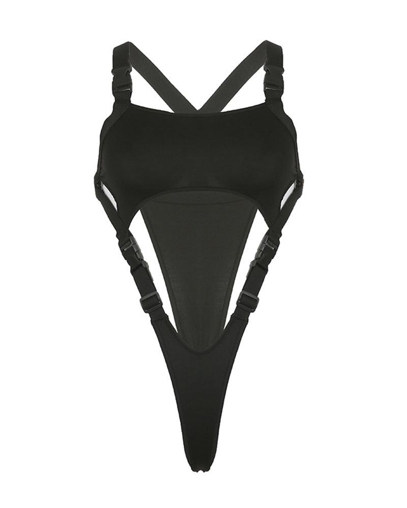 Black store buckle bodysuit