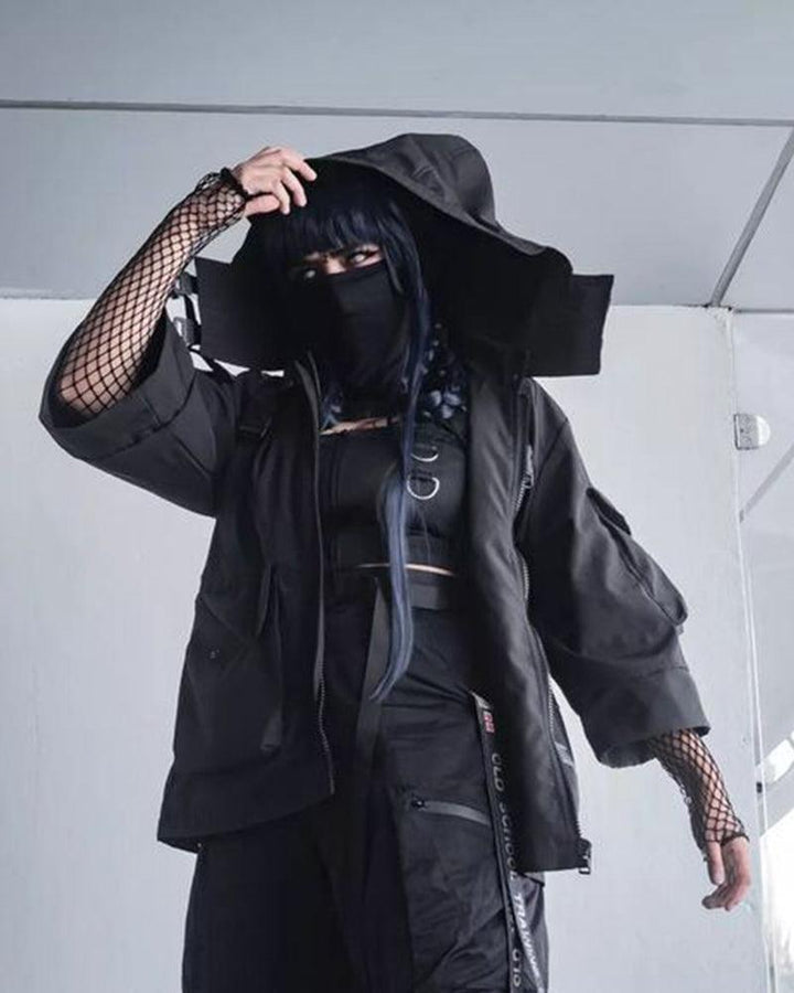 Techwear Futuristic Short Sleeve Hooded Jacket – Techwear Official