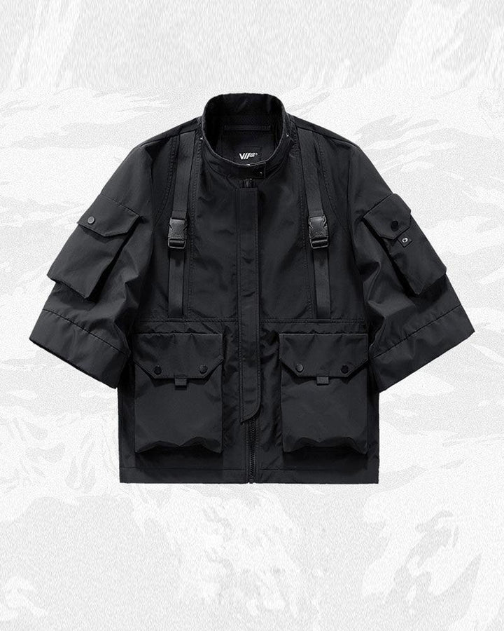 Only Time Short Sleeve Futuristic Hooded Jacket - Techwear Official