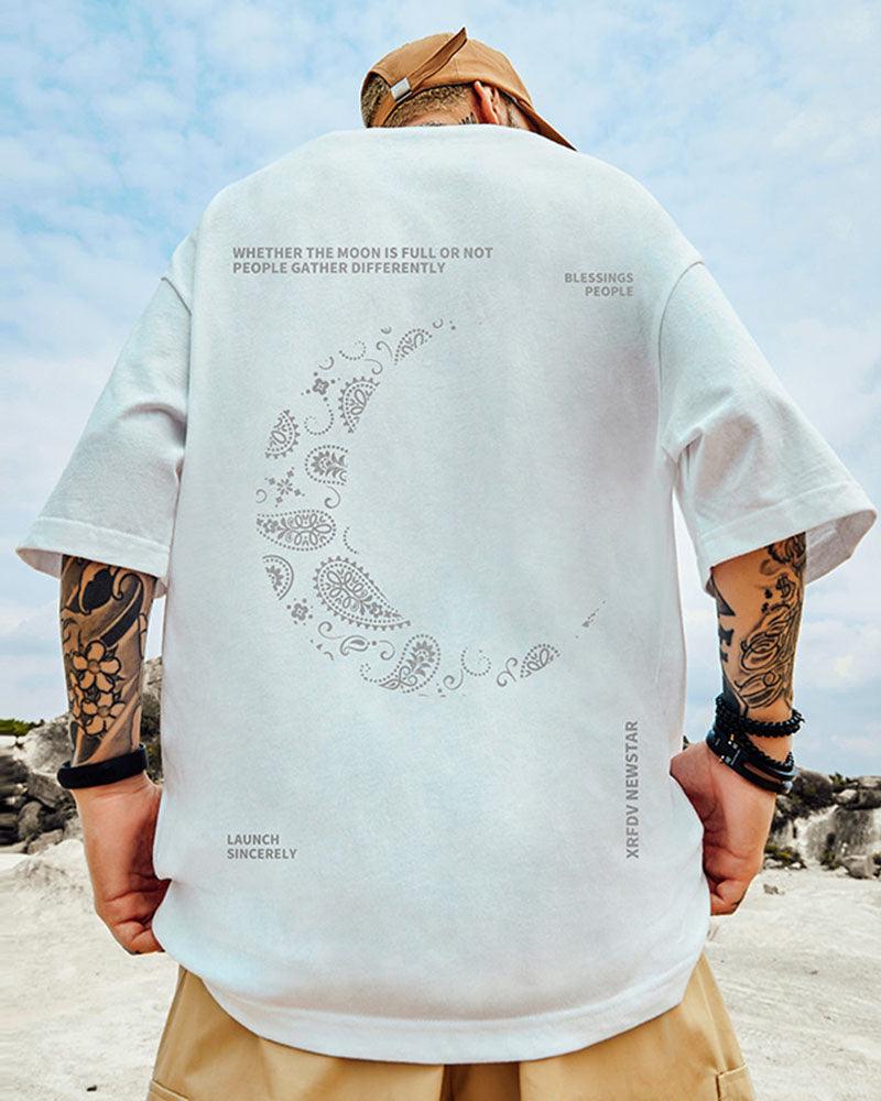 Oversize Streetwear Moon T-Shirt - Techwear Official