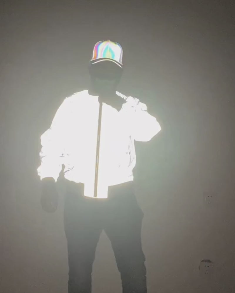 Techwear Silver Reflective Flight Jacket