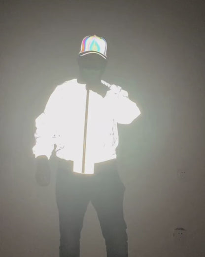 Techwear Silver Reflective Flight Jacket