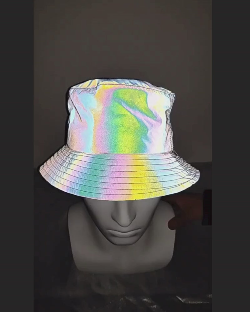 Hip Hop Rainbow Reflective Bucket Hat