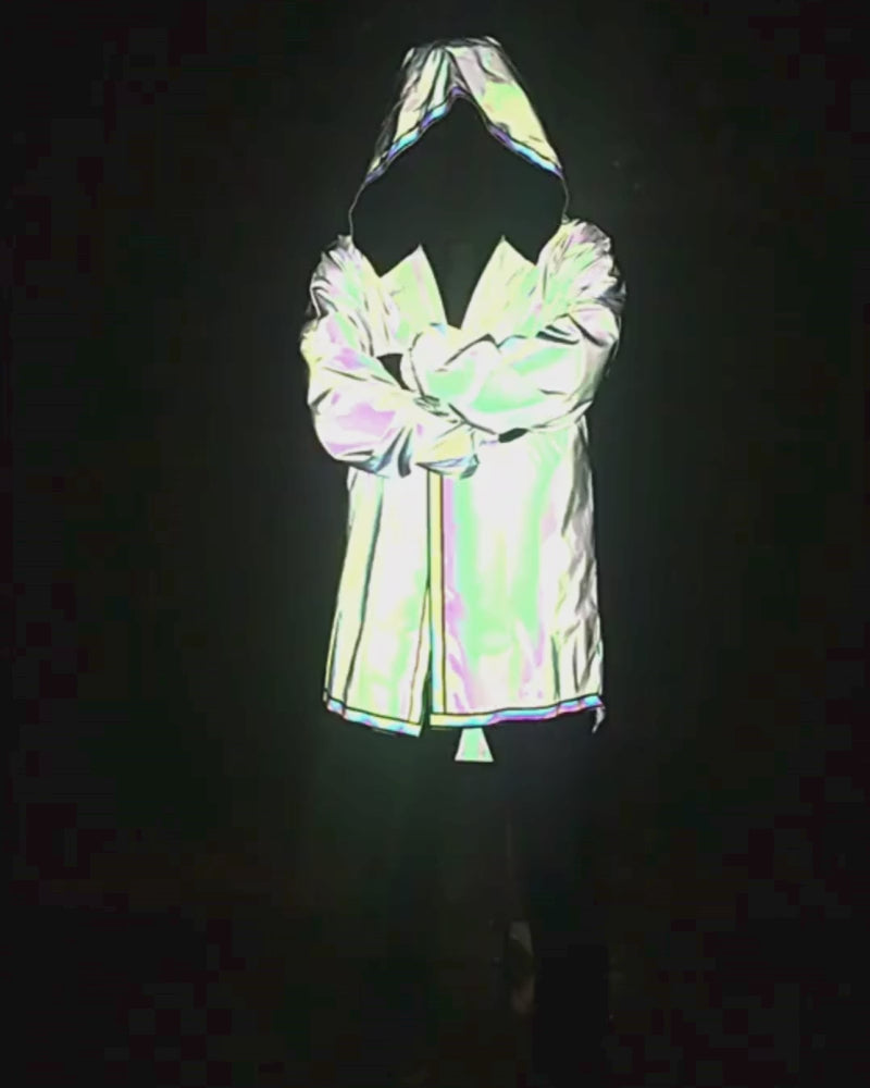 Techwear Colorful Reflective Hooded Jacket