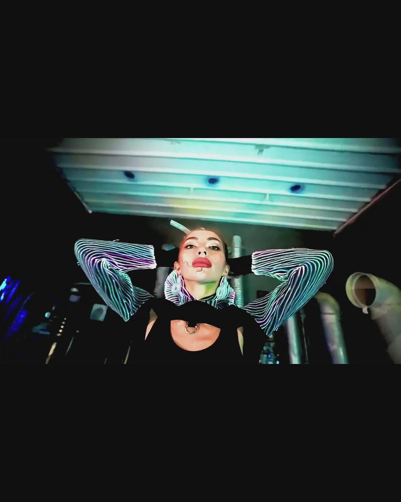 Cyberpunk Rave Clothing Luminous Off The Shoulder Crop Top