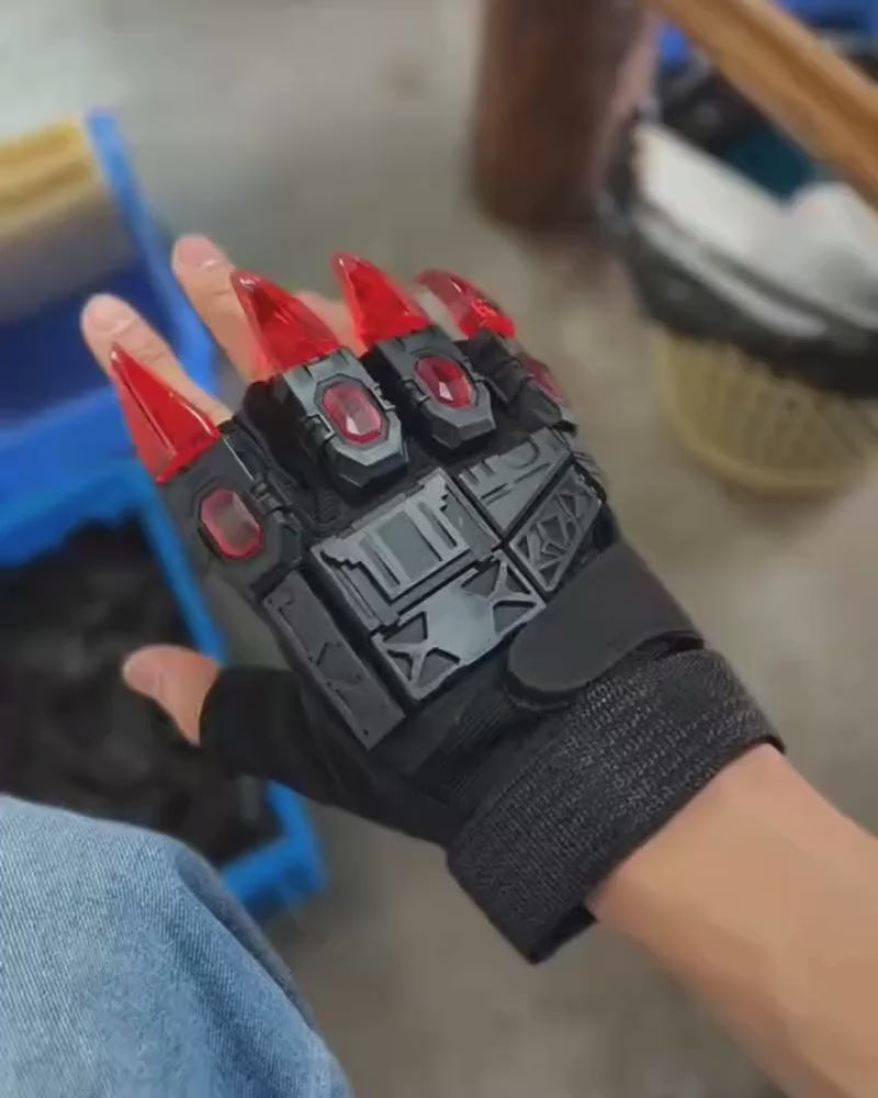 Cyberpunk Mecha-Tech Armor Finger Gloves