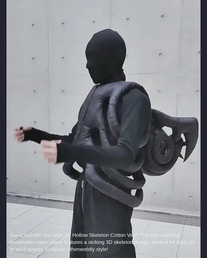 Alien 3D Hollow Skeleton Cotton Vest and Hood (Sold Separately)