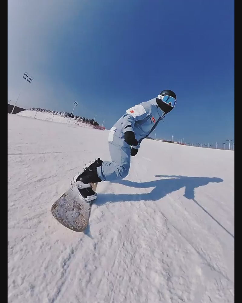 Ski Wear Color-blocking Pockets Jumpsuit Snow Suit -Unisex