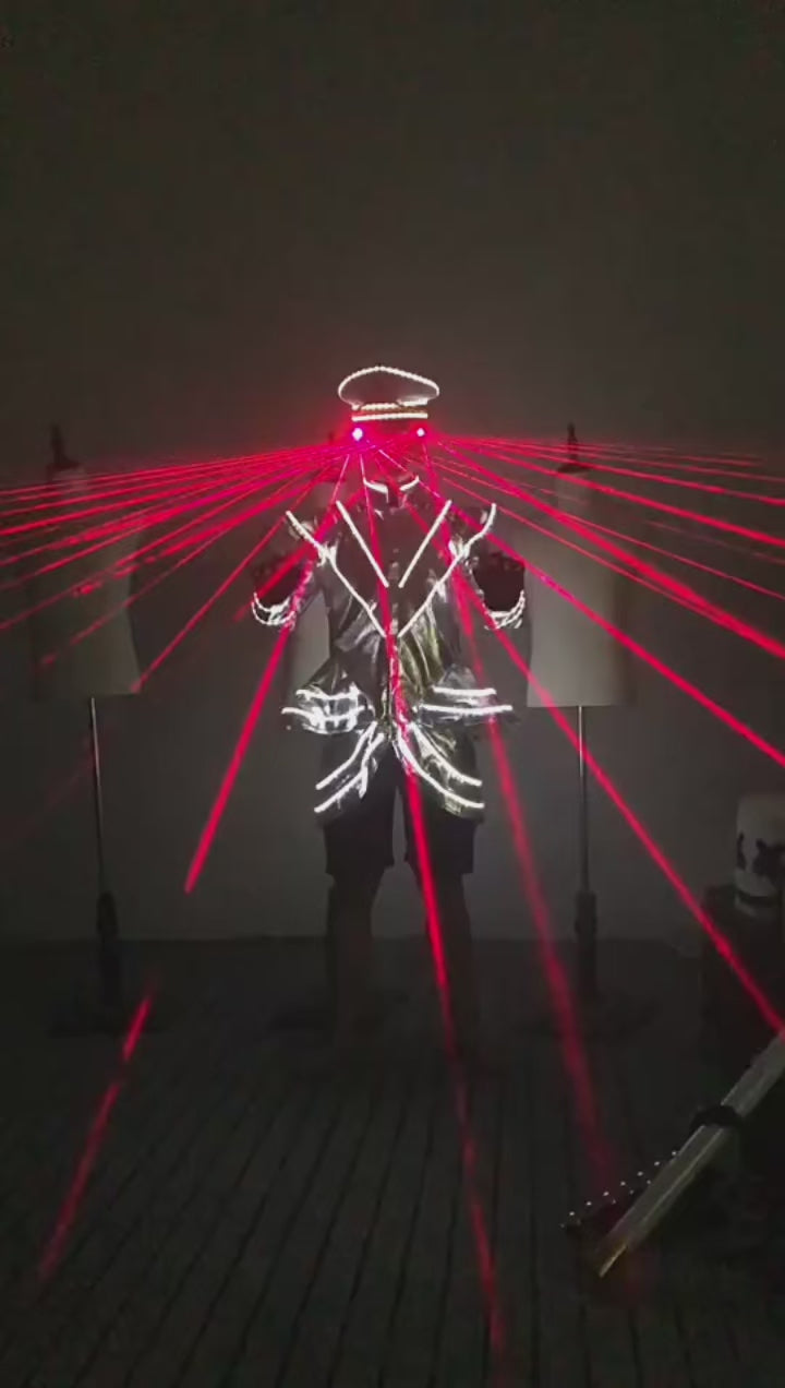 Rave Clothing Led Dj Performance Light-up Costume（Hat And Clothing）