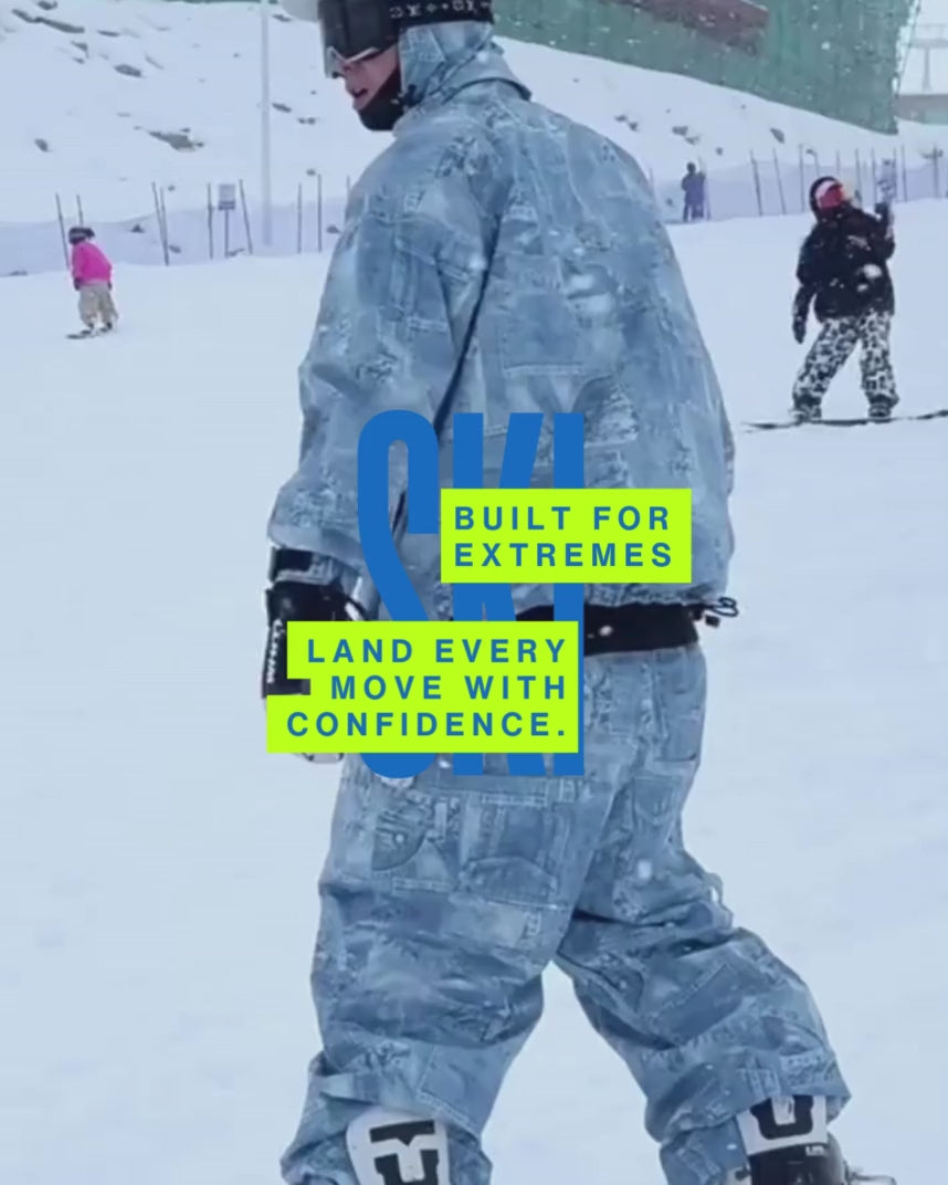 Ski Wear Thickened 3L Hooded Snowboard Suit -Men&