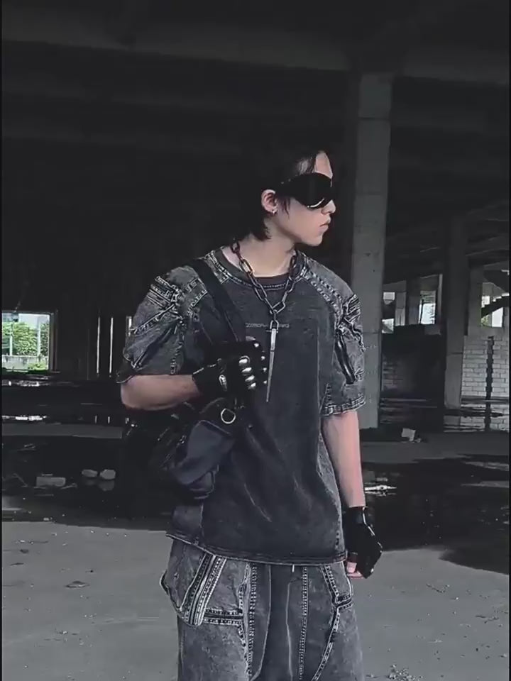 Wasteland Style 3D Cargo Pockets Tech T-Shirt