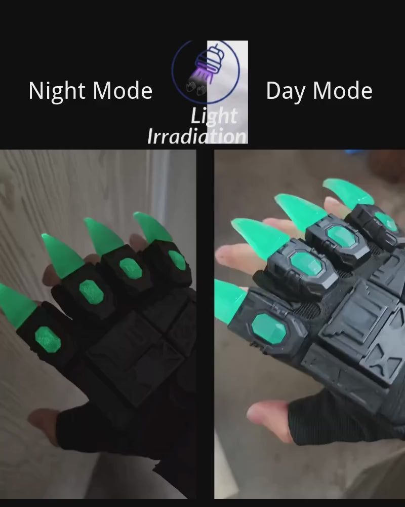 Cyberpunk Mecha-Tech Fluorescent Tactical Armor Finger Gloves