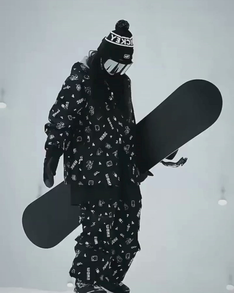 Ski Wear Fashion Digital-Print Ski Jacket &amp; Pant Set -Unisex