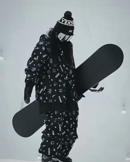 Ski Wear Fashion Digital-Print Ski Jacket &amp; Pant Set -Unisex