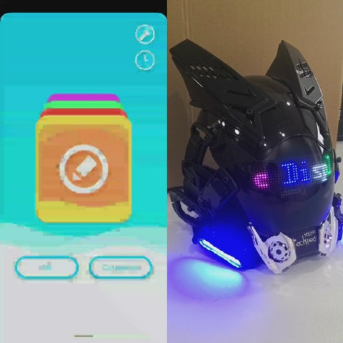 Over the Rainbow Rhythm Cyberpunk Helmet Mask ( Customizable Text And Image Available)