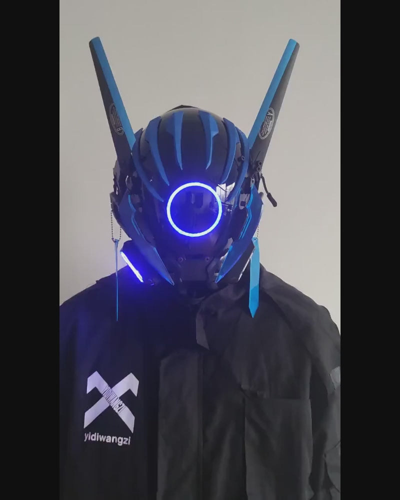 Cyberpunk Futuristic Wing Led Helmet Mask