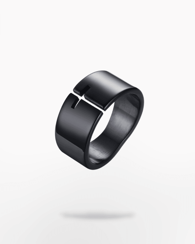 Pull Me In Black Cross Ring - Techwear Official