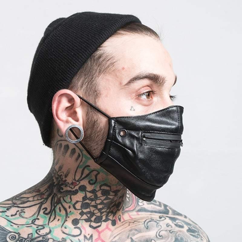 I Gotta Feeling Zipper Leather Mask - Techwear Official