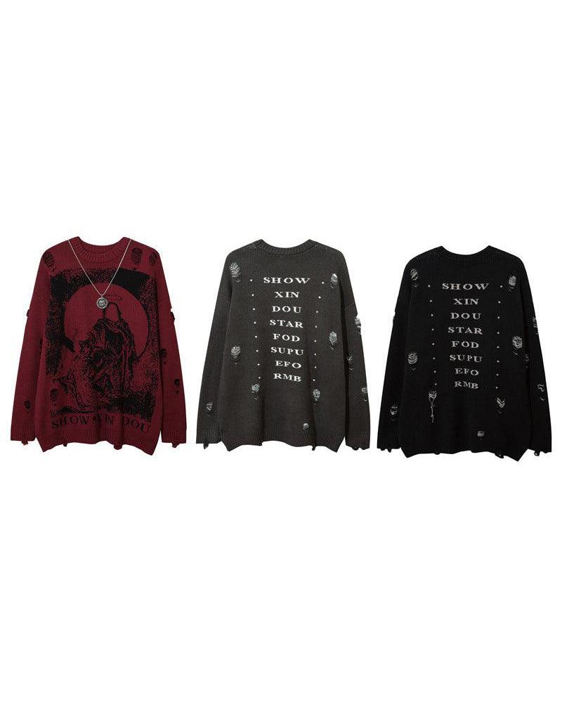 SHOW XIN DOU Print Sweater - Techwear Official