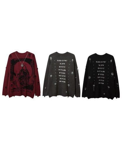 SHOW XIN DOU Print Sweater - Techwear Official