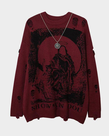 SHOW XIN DOU Print Sweater - Techwear Official