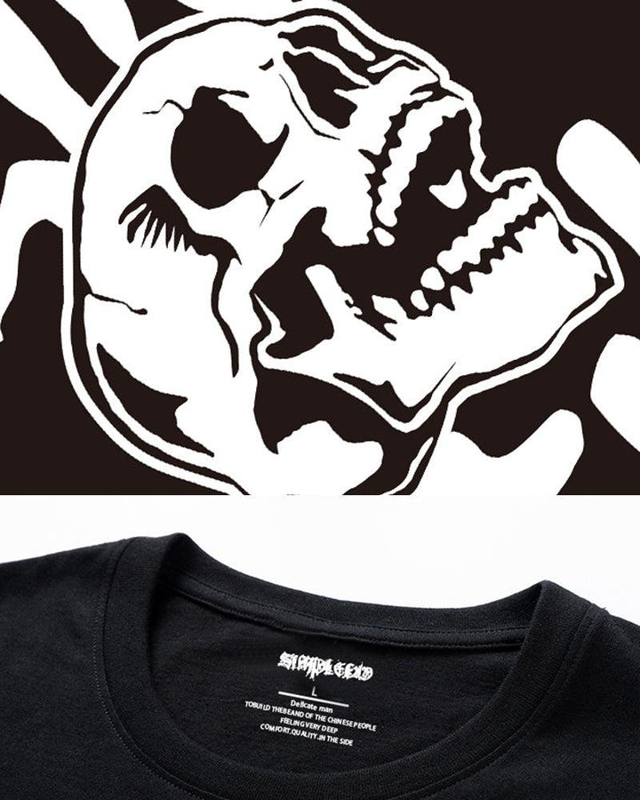 Skull Hip-hop Rock Punk T-Shirt - Techwear Official