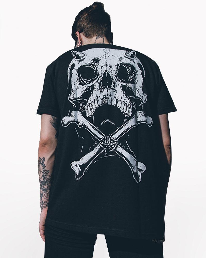 Skull Pioneer Rock Punk T-Shirt - Techwear Official