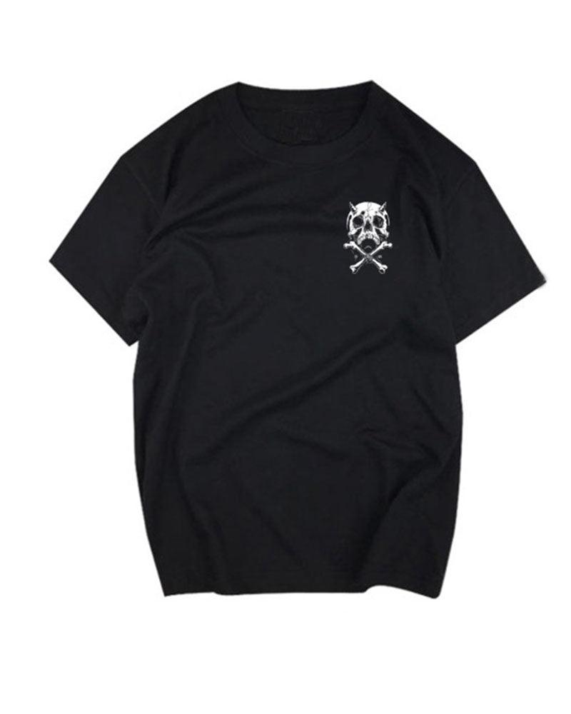 Skull Pioneer Rock Punk T-Shirt - Techwear Official