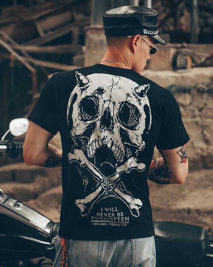 Skull Pioneer Rock Punk T-Shirt - Techwear Official