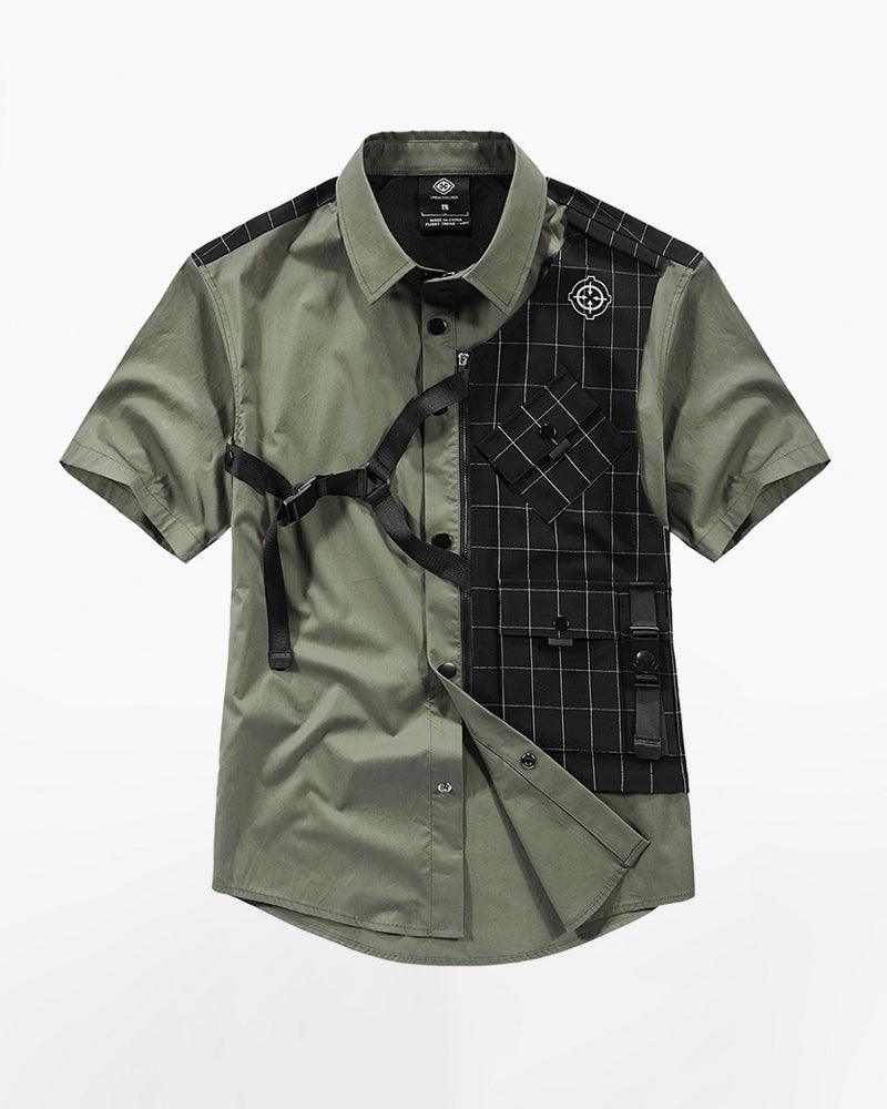 Techwear T-shirts,tactical shirt,mens black tees,cargo t-shirt men&