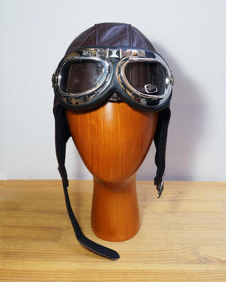 Techwear Steampunk Leather Aviator Hat And Goggles – Techwear Official