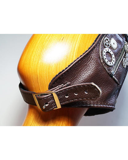 Steampunk Cycling Goggles Genuine Leather Aviator Hat - Techwear Official