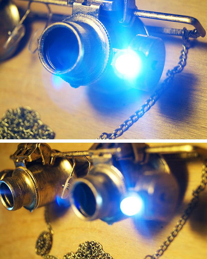 Steampunk Glowing Microscope Glasses - Techwear Official