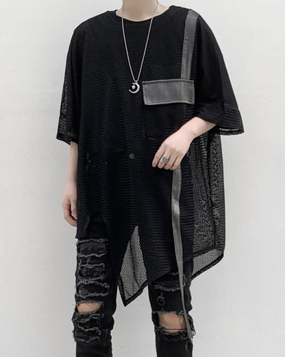 Streetwear Irregular Hollow Bat T-Shirt - Techwear Official