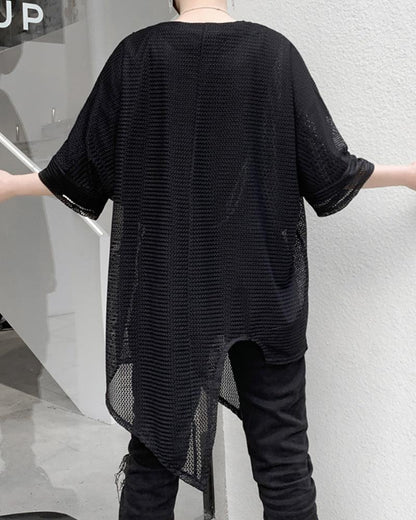 Streetwear Irregular Hollow Bat T-Shirt - Techwear Official