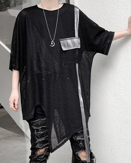 Streetwear Irregular Hollow Bat T-Shirt - Techwear Official