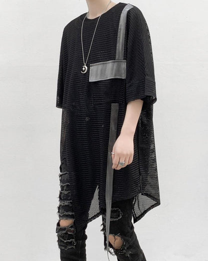Streetwear Irregular Hollow Bat T-Shirt - Techwear Official