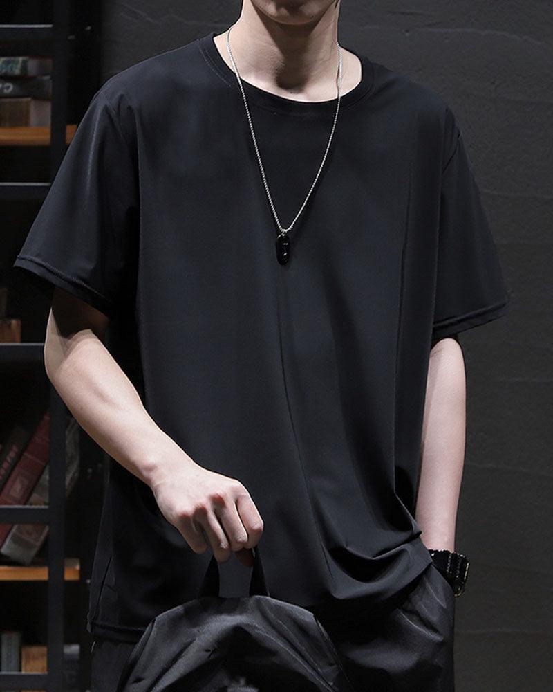 Techwear T-shirts,mens black tees,ice tee,japanese techwear,Men&