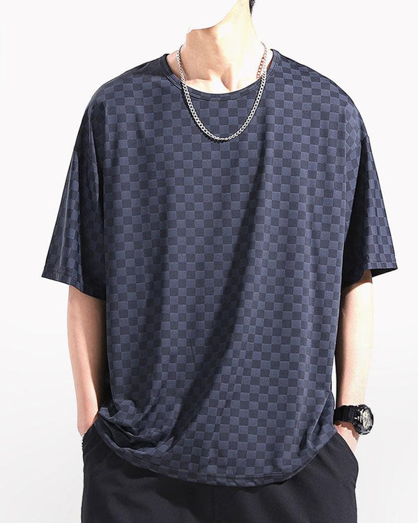 Louis Vuitton Damier Graphite Pattern V-Neck Polo Shirt - Black