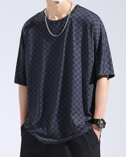 Summer Holidays Ice Silk Checkerboard T-Shirt - Techwear Official