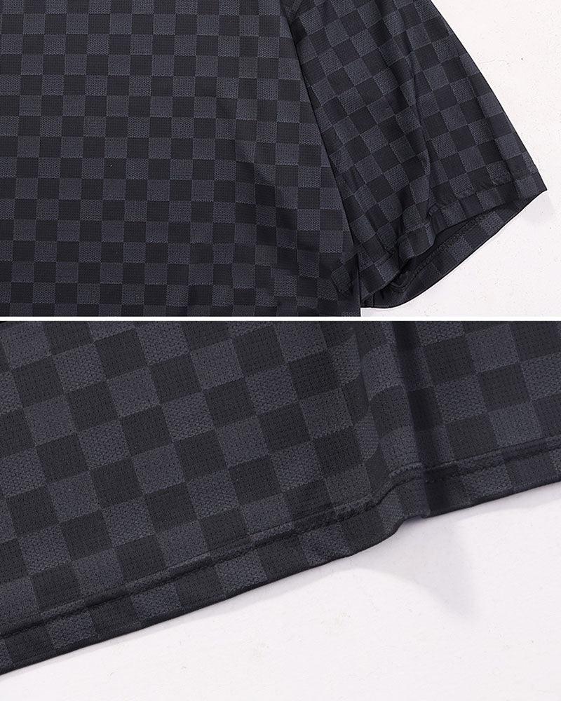 Summer Holidays Ice Silk Checkerboard T-Shirt - Techwear Official