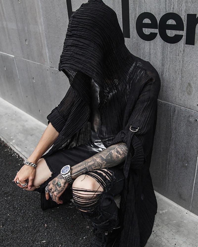 Techwear Shirt,ninja style,street goth style,black shirt,japanese techwear,japanese style clothing,streetwear shirt,black streetwear shirt,goth style men,punk goth style