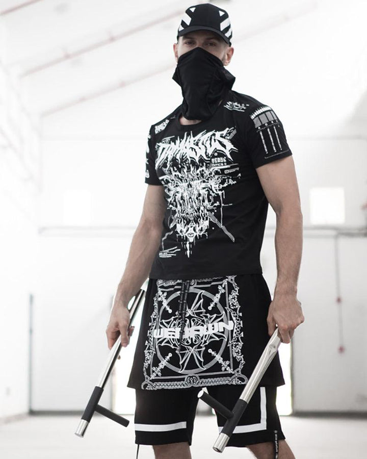 Techwear Cyber Rock Punk Shorts - Techwear Official