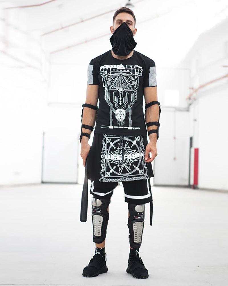 Techwear Cyber Rock Punk Shorts - Techwear Official