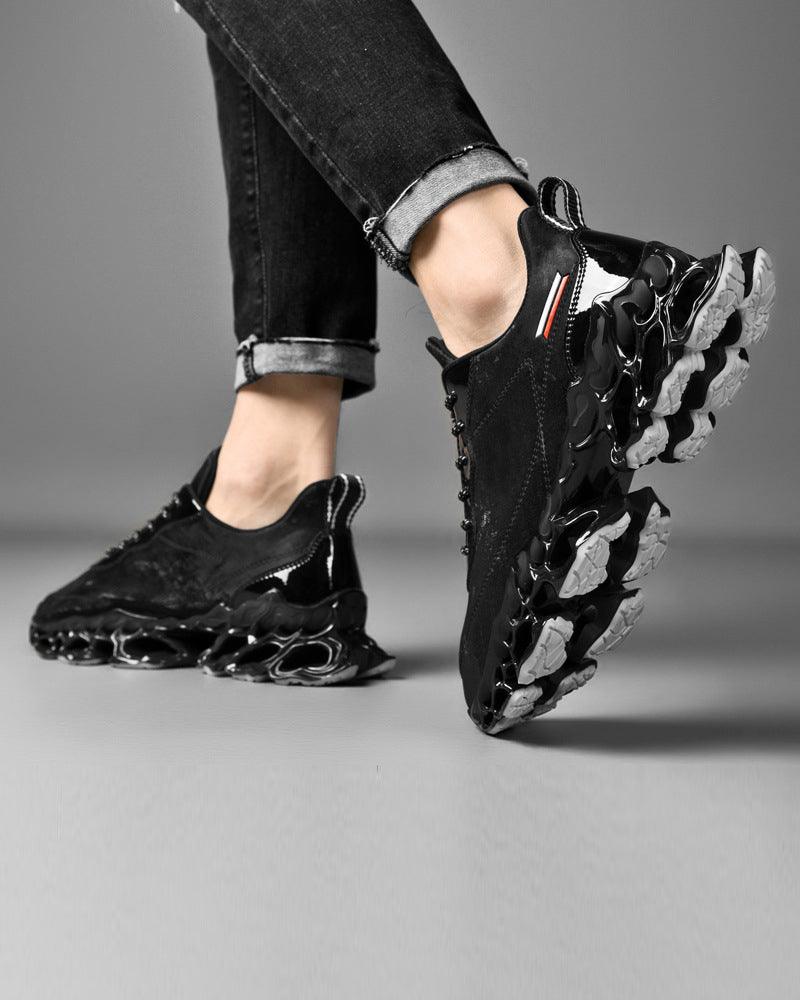 Techwear Frosted Leather Sneakers - Techwear Official