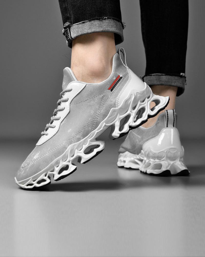 Techwear Frosted Leather Sneakers - Techwear Official