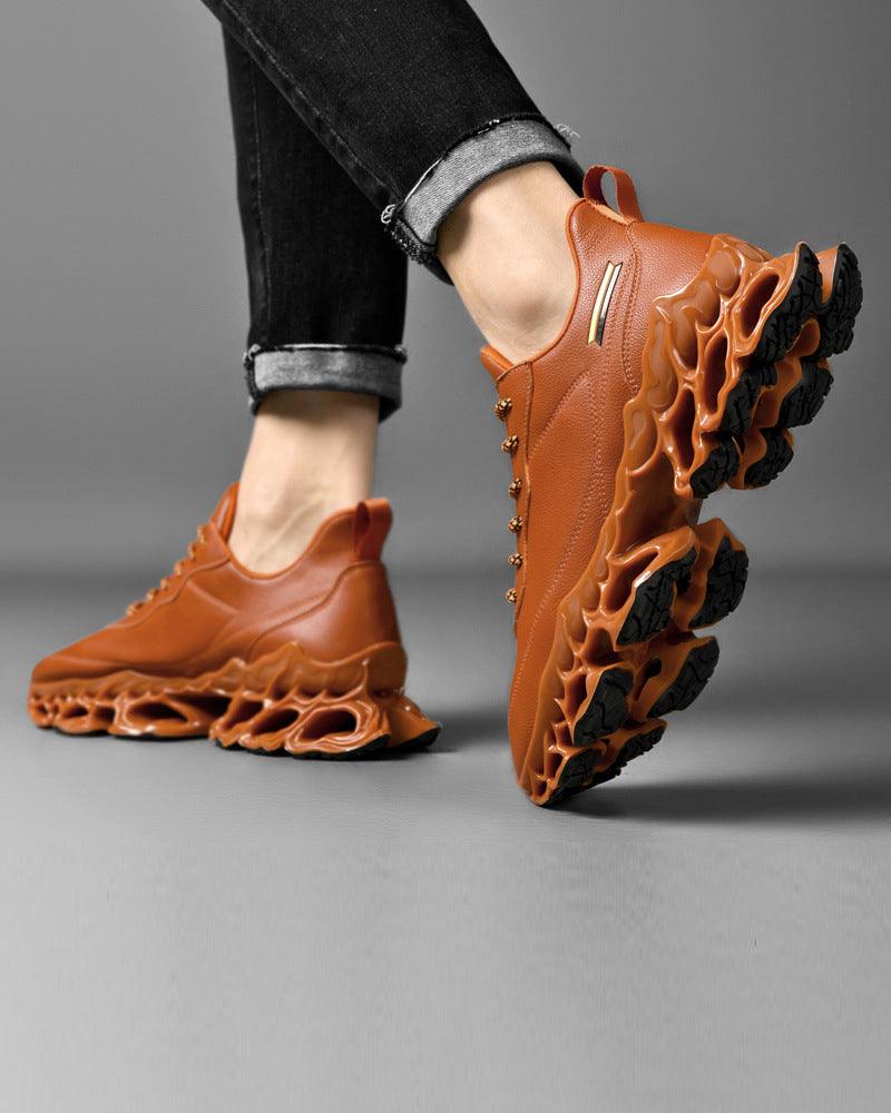 Techwear Frosted Leather Sneakers - Techwear Official