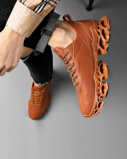 Techwear Frosted Leather Sneakers - Techwear Official