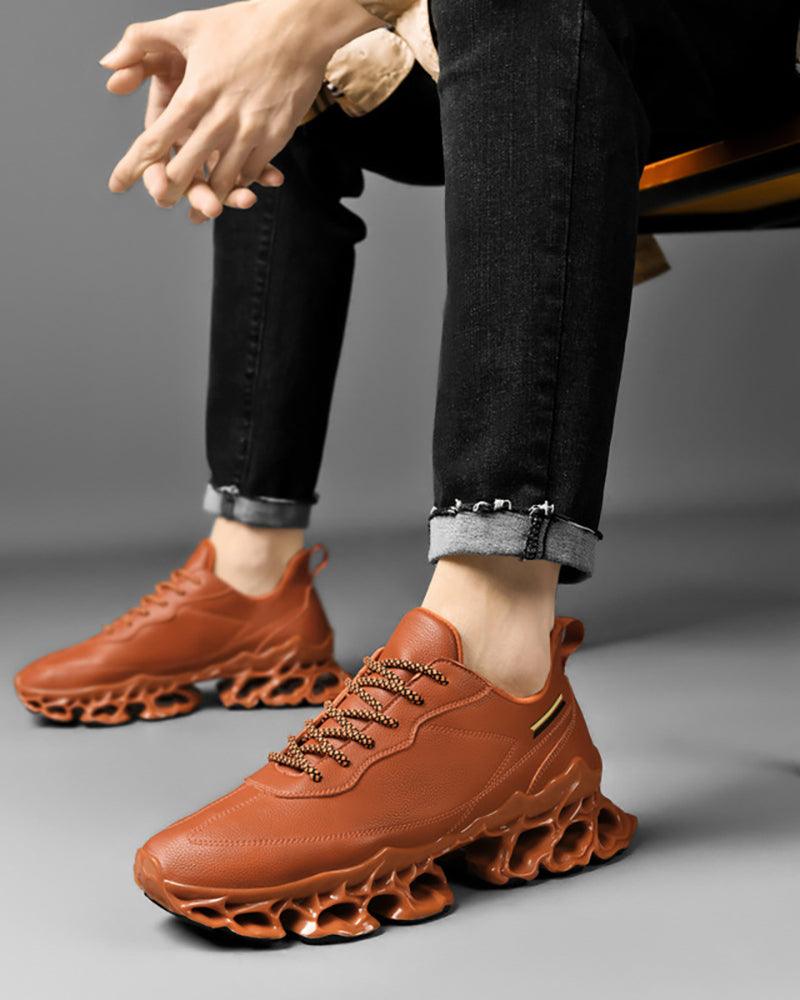 Techwear Frosted Leather Sneakers - Techwear Official