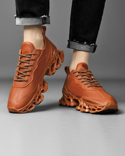 Techwear Frosted Leather Sneakers - Techwear Official